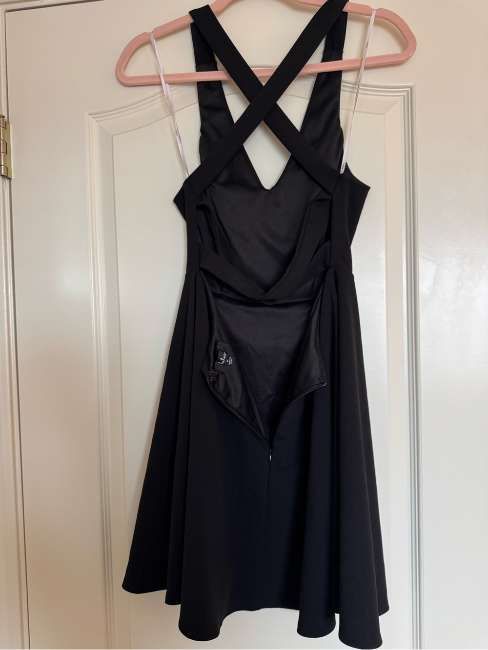 Black V-Neck Fit & Flare Dress - Picture 4 of 5